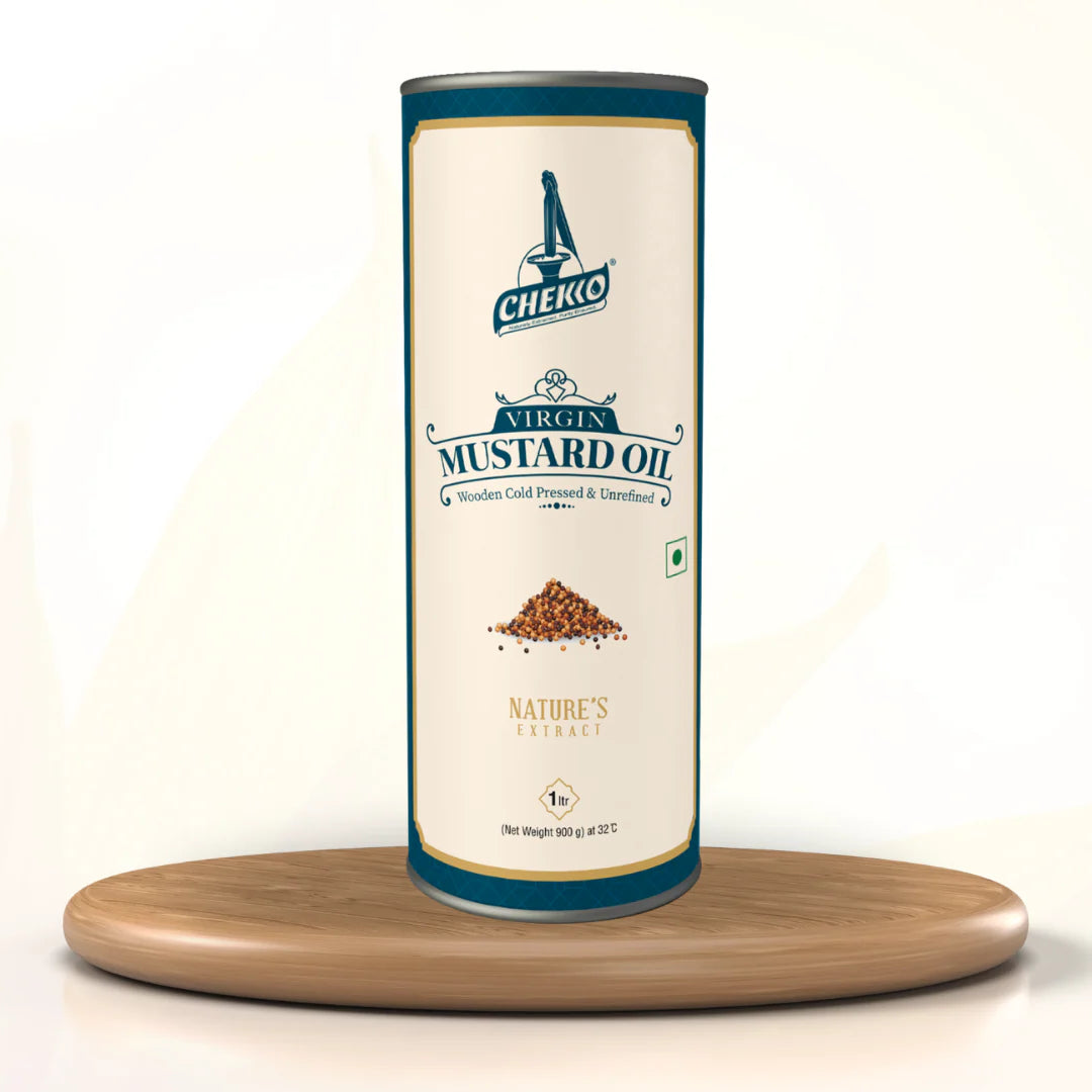 Avani Grains Chekko Mustard Oil - Cold Pressed, 1 litre