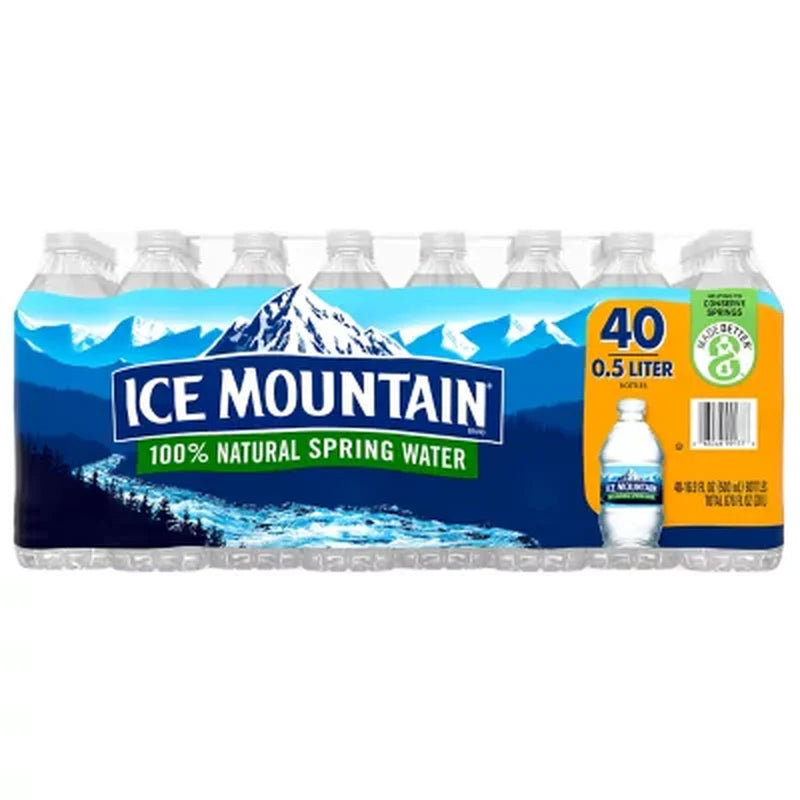 Ice Mountain 100% Natural Spring Water, 500ml, 40 Bottles