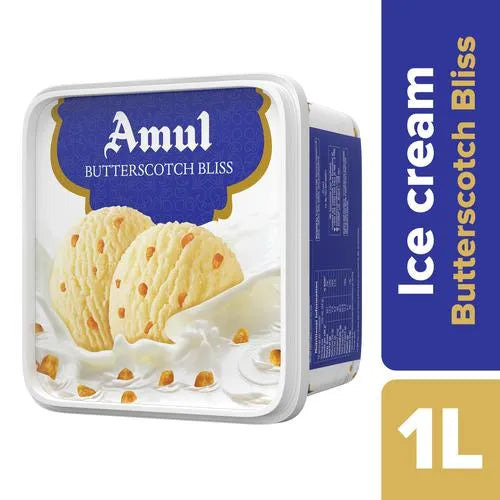 Amul Butterscotch Ice Cream, 1 litre (Frozen)