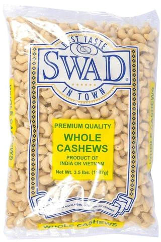 Swad Cashews Whole, 3 lb