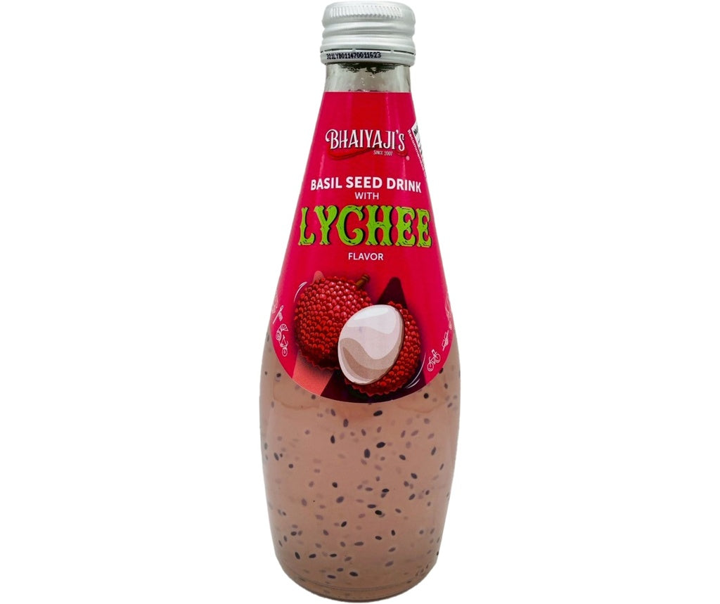 Bhaiyaji Basil Seed Drink - Lychee, 290 ml
