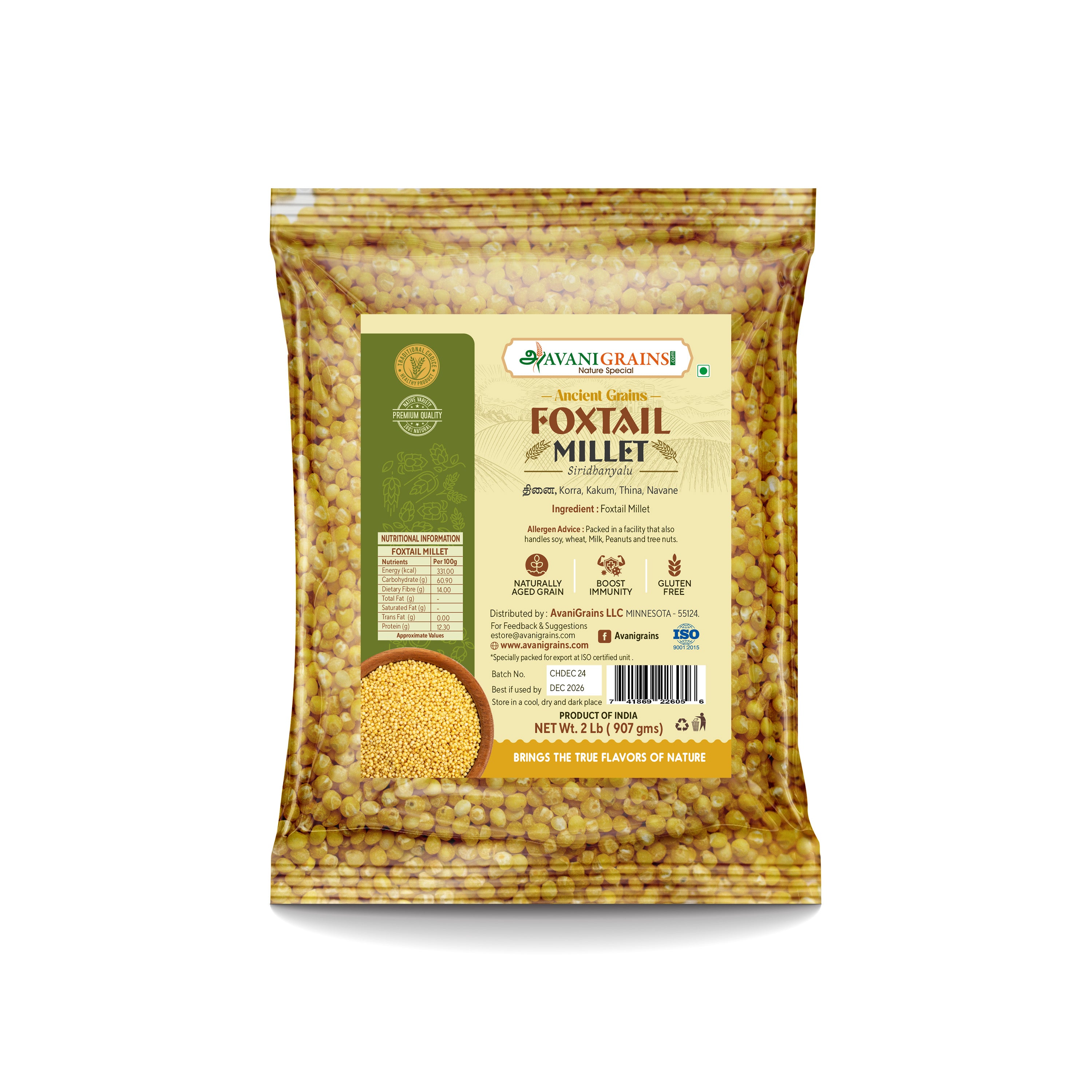 Avani Grains Foxtail Millets, 2 lb