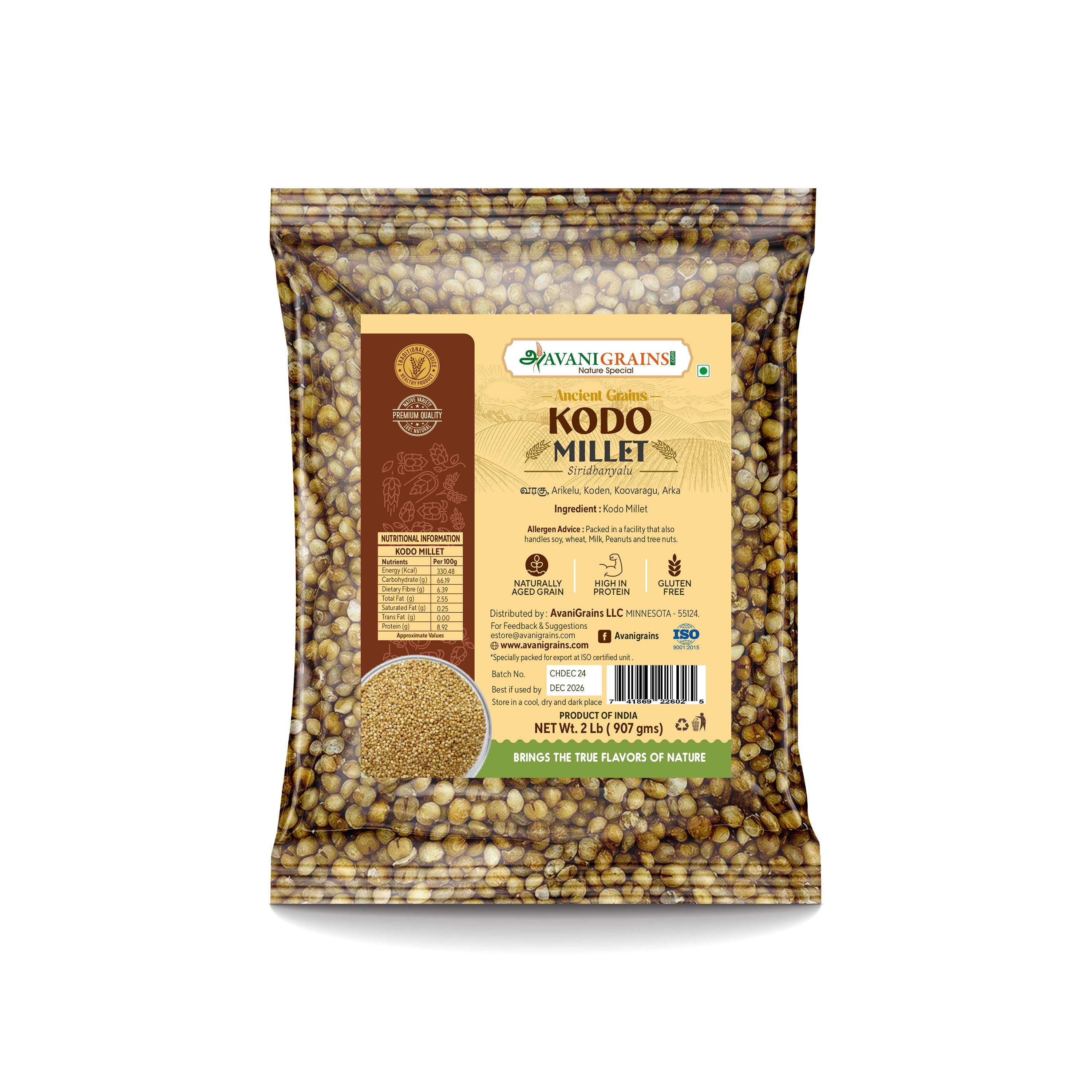 Avani Grains Kodo Millets, 2 lb