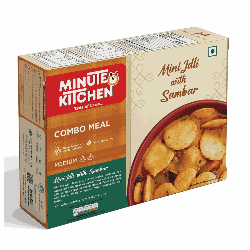 Haldiram's minute Kitchen Mini Idli With Sambar, 400g (Frozen)