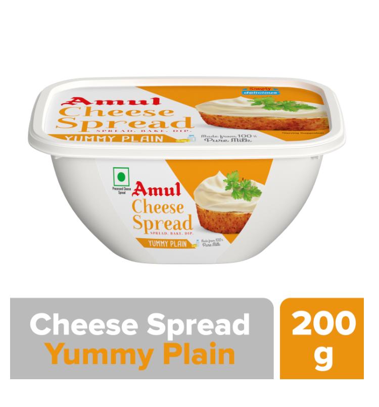 Amul Cheese Spread - Yummy Plain, 7 oz (200 g)