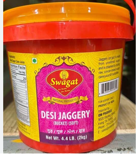 Swagat Desi Jaggery Bucket, 4.4 lb (2 kg)