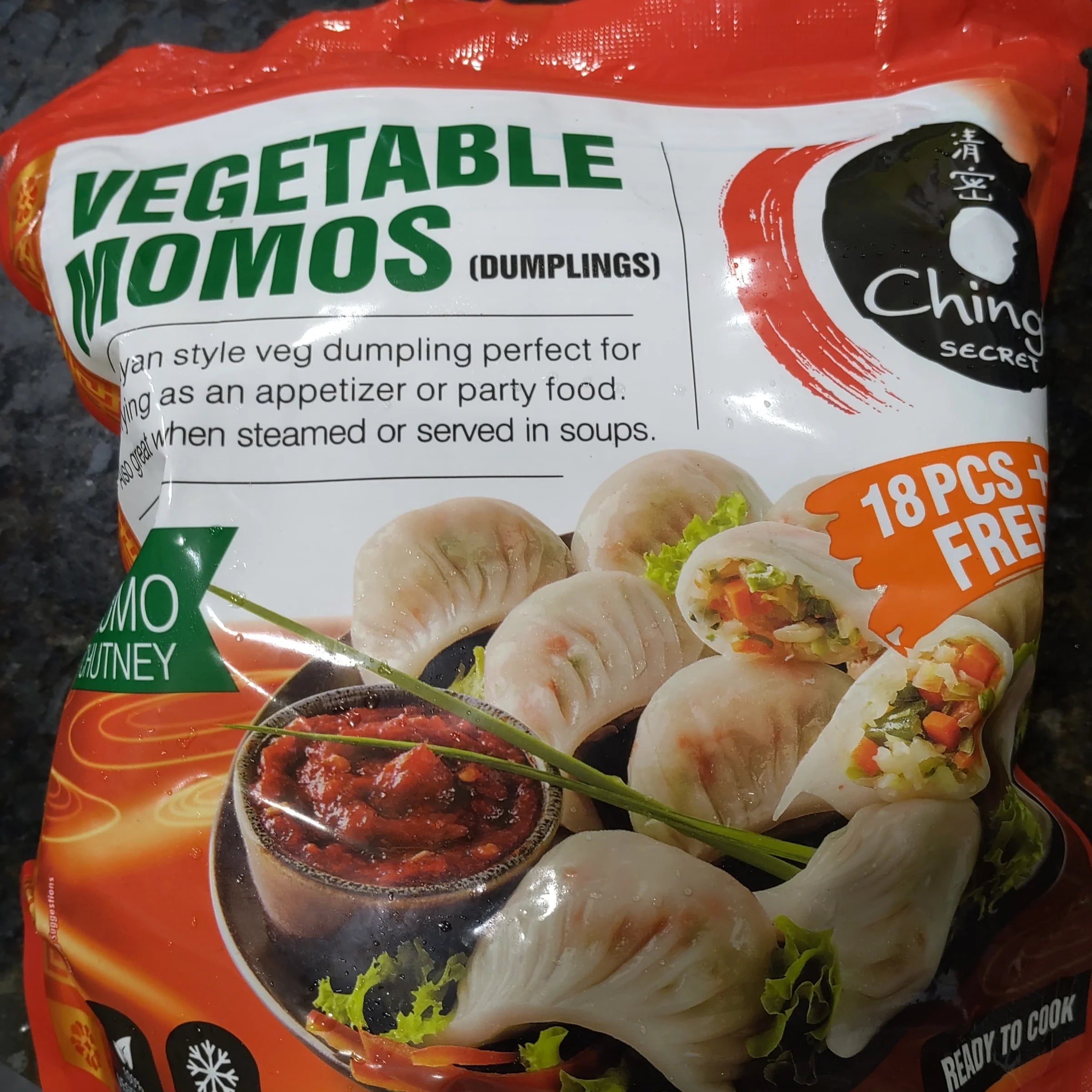 Ching's Vegetable Momos + Chutney, 632 g, (Frozen)