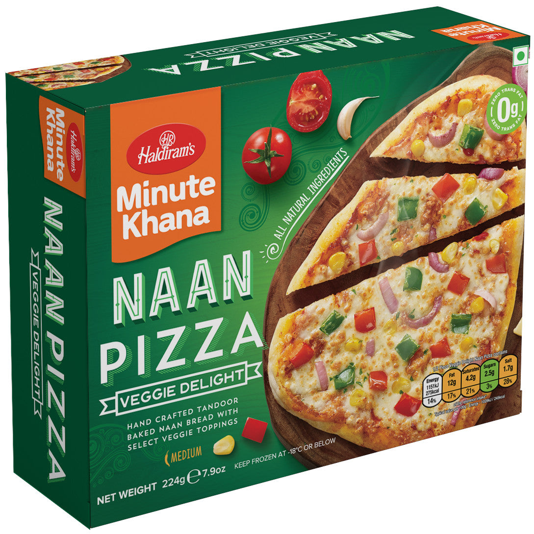 Haldiram's Naan Pizza - Veggie Delight, 156 g, (Frozen)