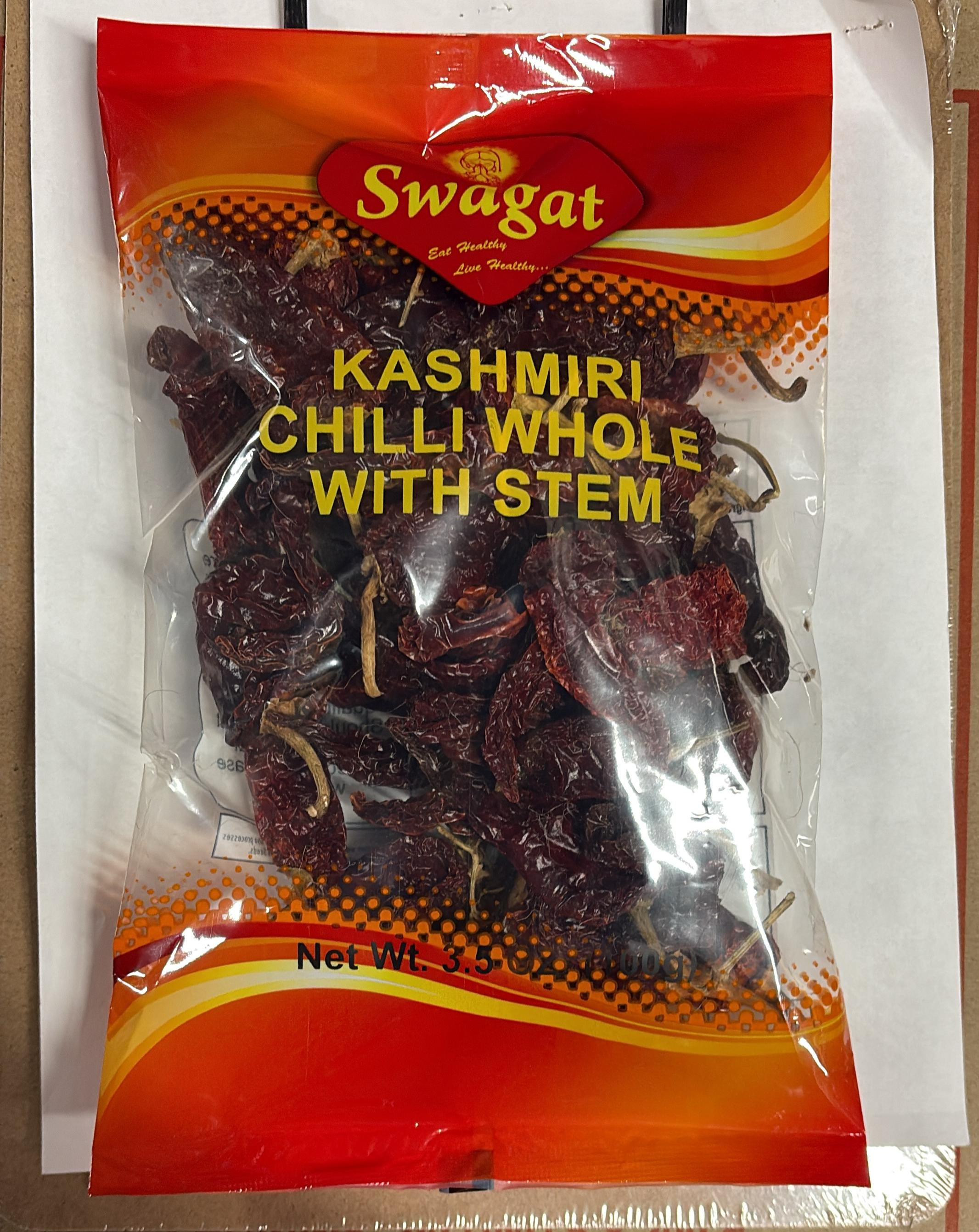 Swagat Whole Red Chillies - Kashmiri (With Stem), 100 g