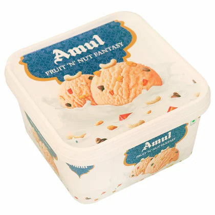 Amul Fruit N Nuts Fantasy Ice Cream, 1 litre (Frozen)