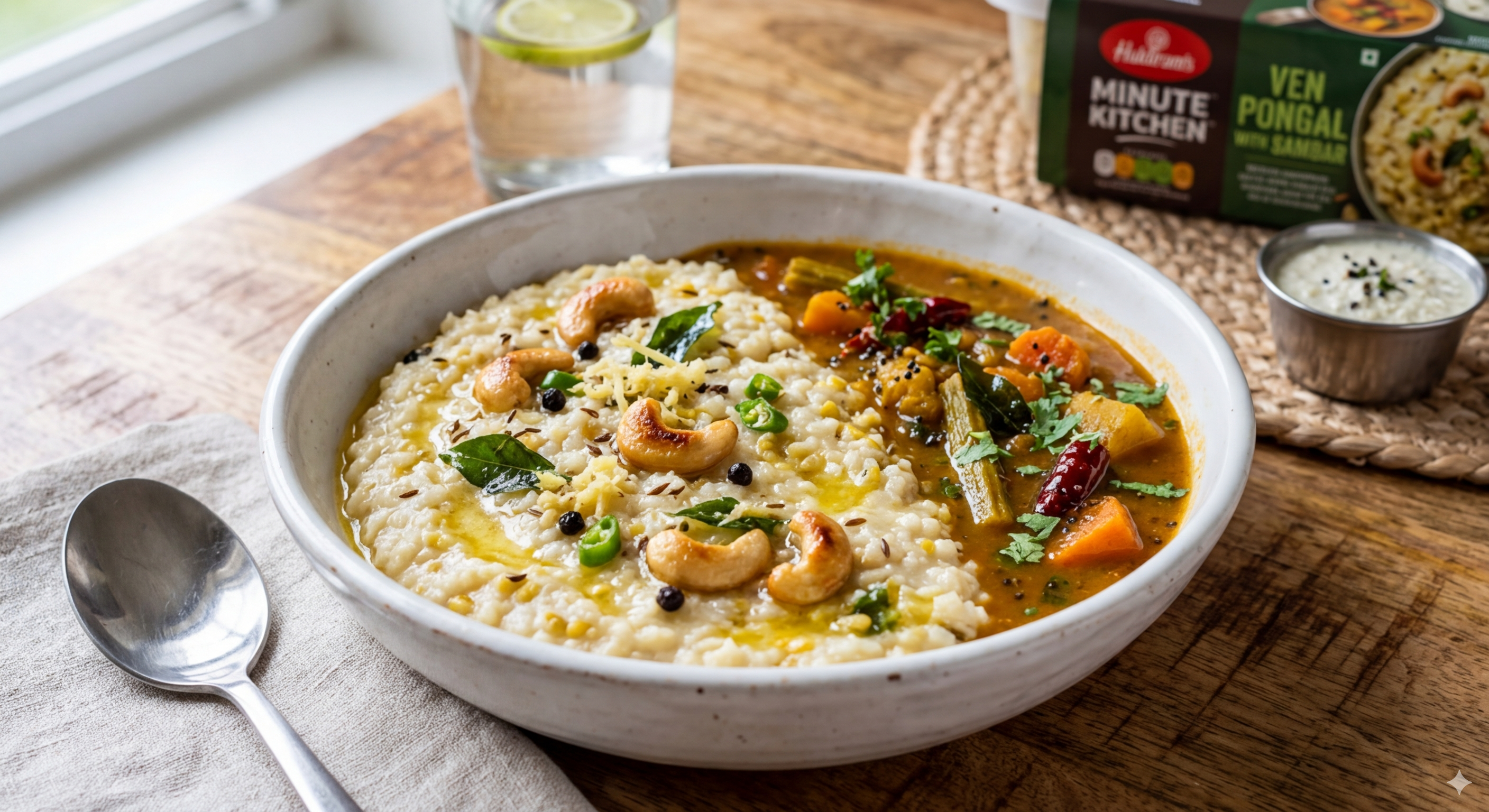 Haldiram's Minute Kitchen Ven Pongal With Sambar (Combo Pack), 400 g