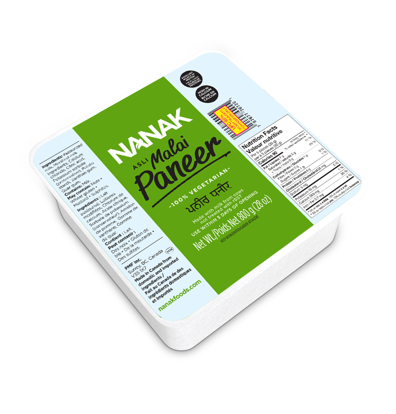 Nanak Fresh Malai Paneer - Slab, 2.2 lb