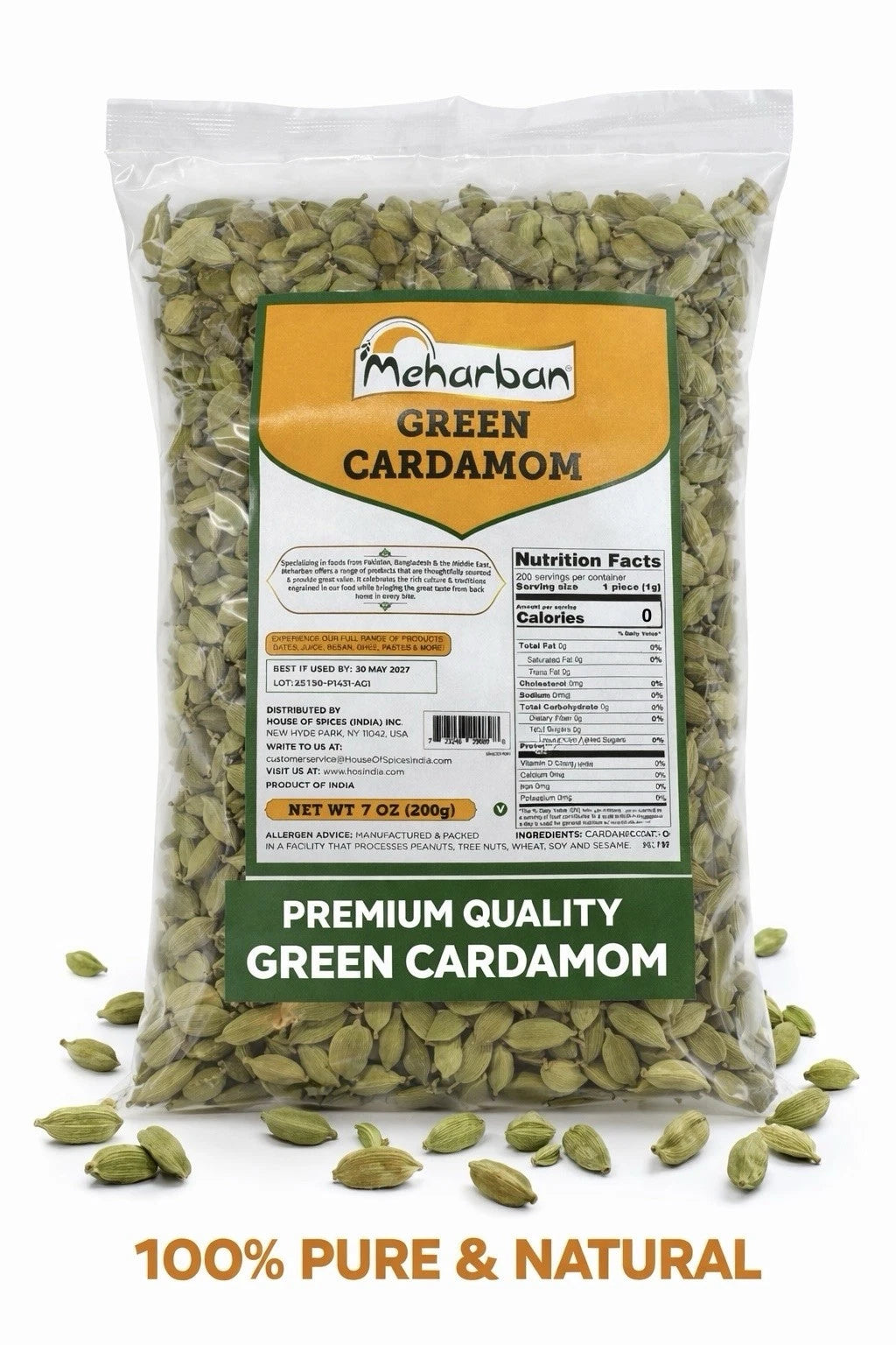 Meharban Green Cardamom, 200 g