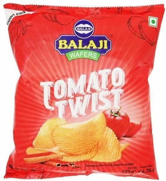 Balaji Masala Tomato Twist Potato Wafers, 150 g