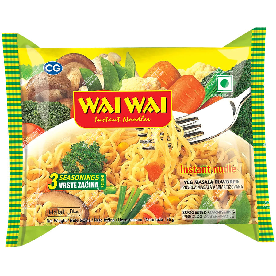 Wai Wai Instant Noodles - Veg Masala Flavored, 70 g