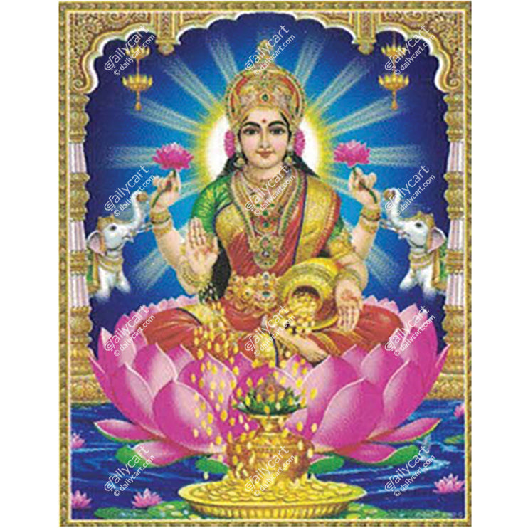 God Poster - Laxmi Devi, 9" x 12" Inch