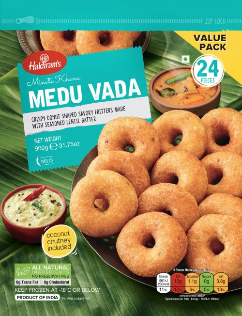 Haldiram's Minute Khana Medu Wada, 24 Pieces, 900 g, (Frozen)