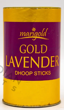 Marigold Lavender Dhoop Sticks, 48 Sticks , Tin
