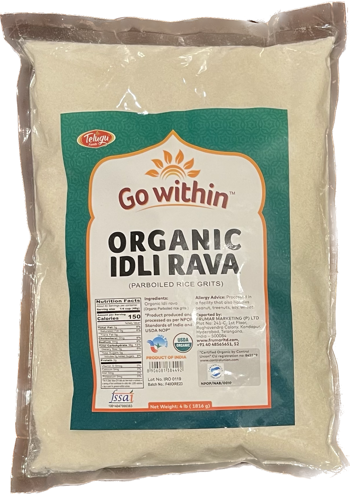 Go Within Idli Rava Organic, 4lb
