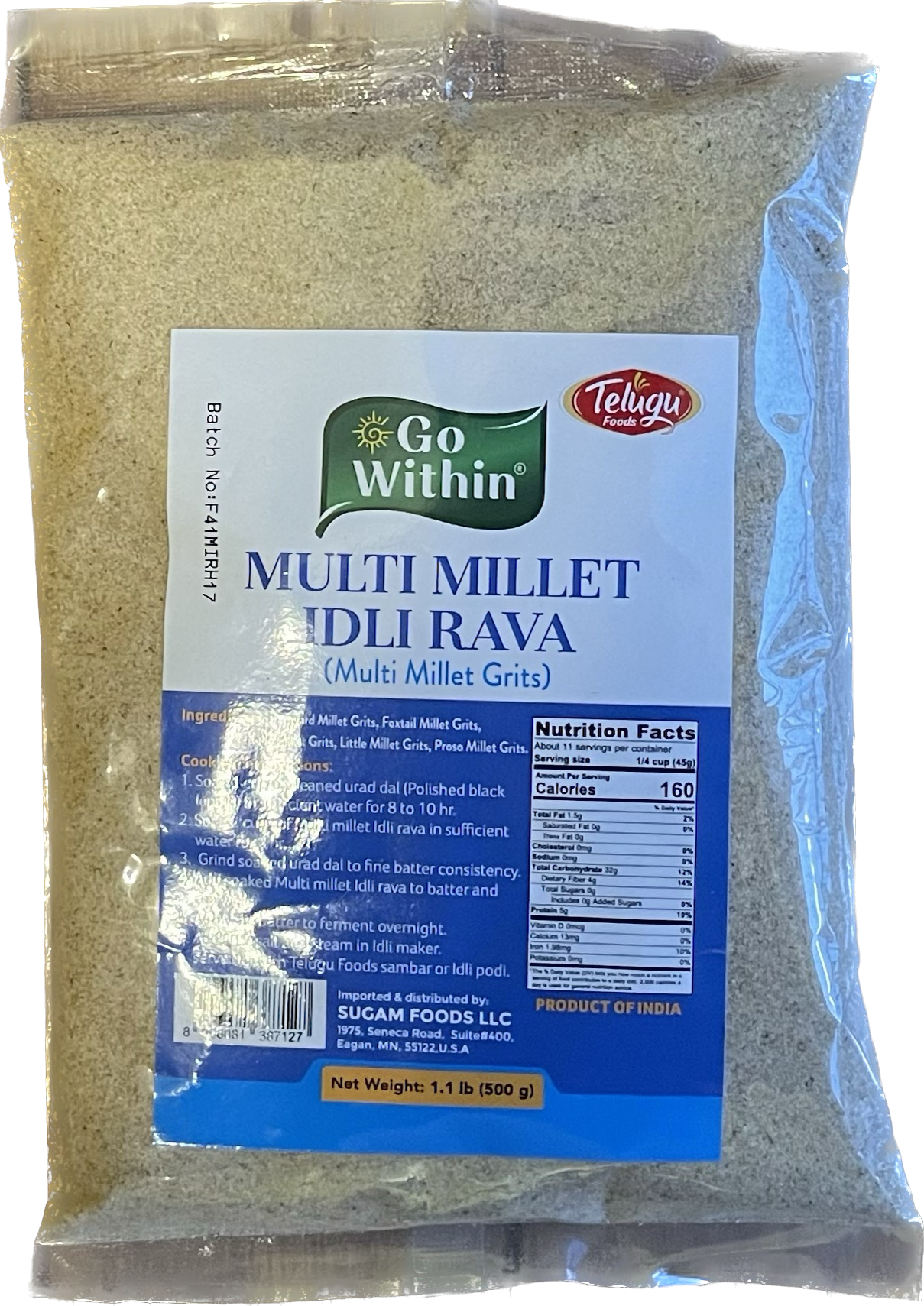 Go Within Multi Millet Idli Rava, 500 g