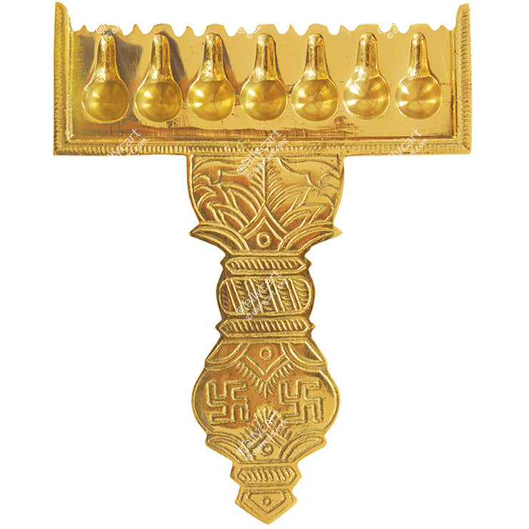 Aarti Diya with Swastik Handle, 8.5" x 6.75" Inch