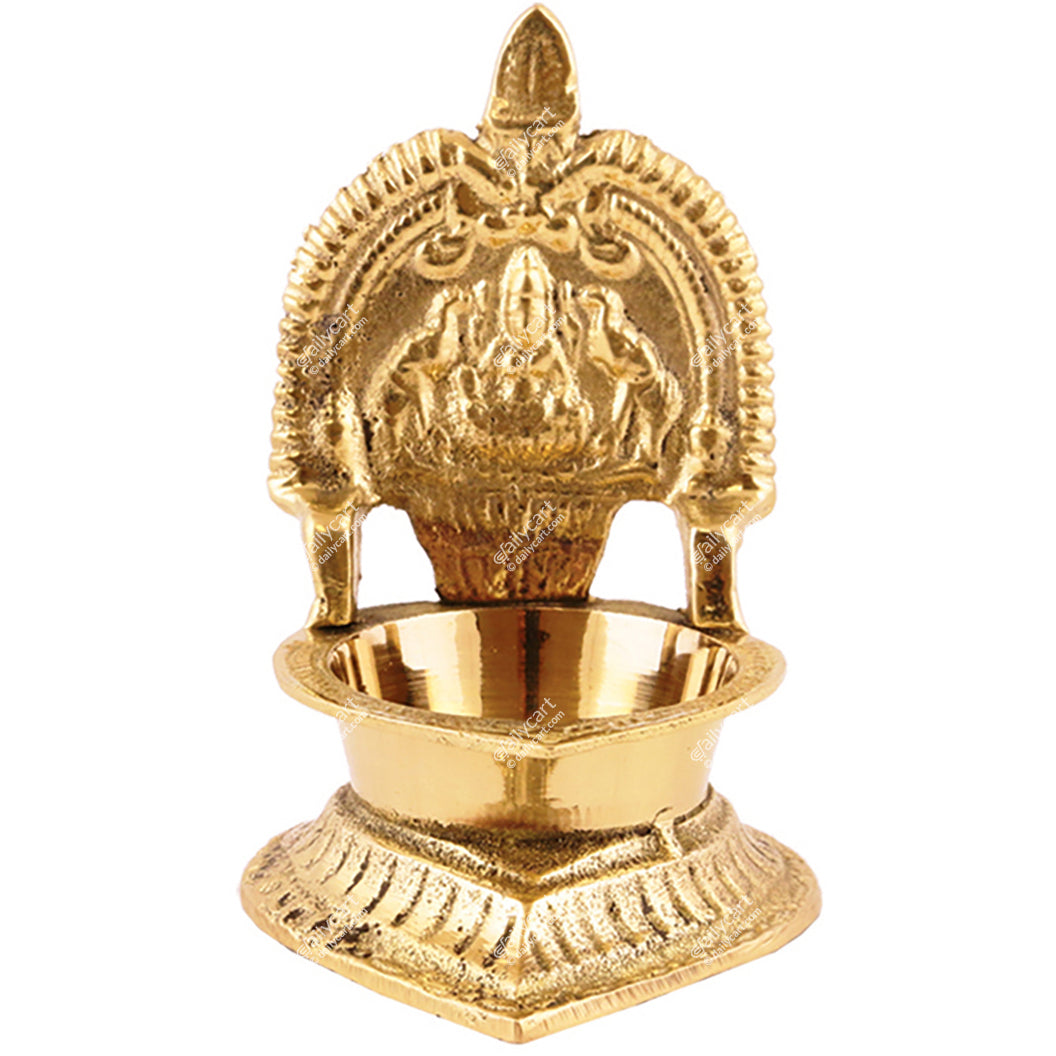Brass Laxmi Diya, 4" Inch