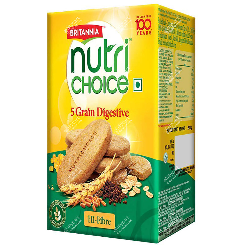 Britannia Nutri Choice 5 Grain Digestive Biscuits, 250 g