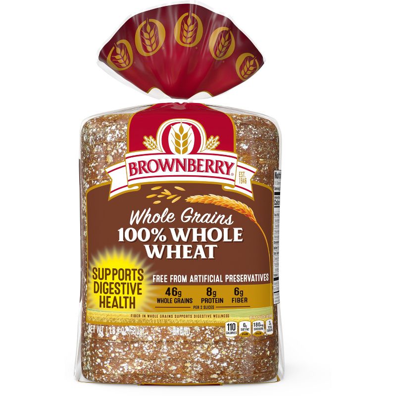 Brownberry Whole Grains 100% Whole Wheat Bread, 24 oz