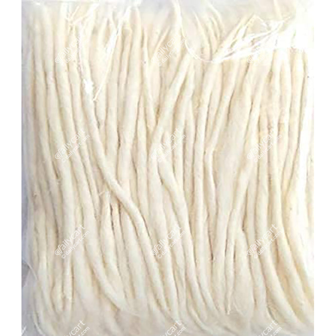 Cotton Diya Wicks - Long, 100 Wicks, 1 Pack