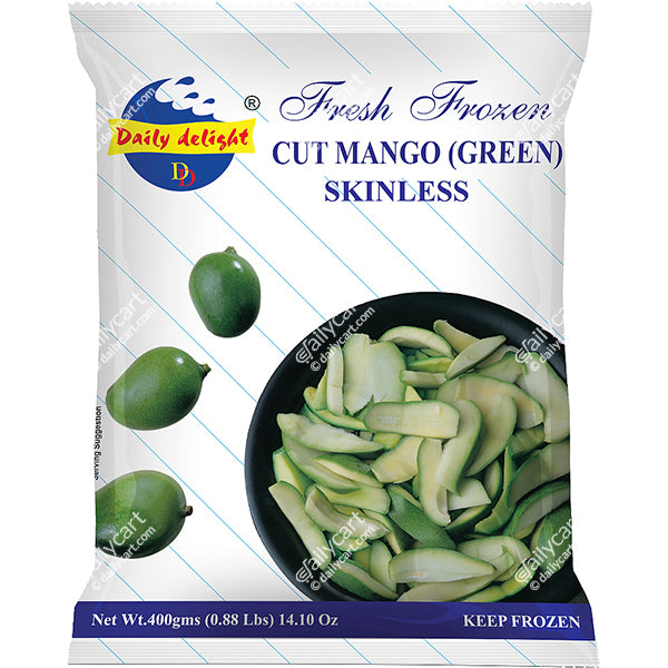 Daily Delight Green Cut Mango - Skinless, 400 g, (Frozen)