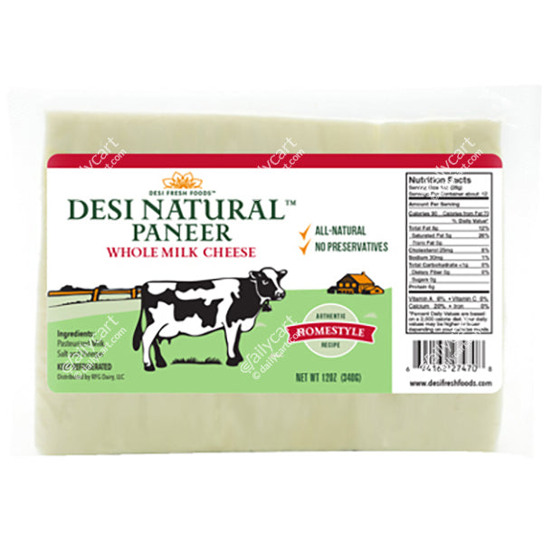 Desi Natural Paneer - Whole Milk, 12 oz