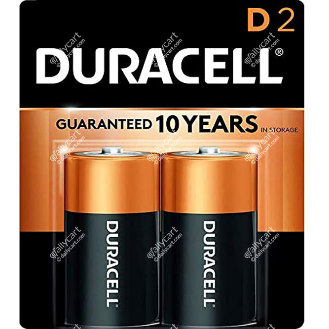 Duracell D Batteries, 2 Pack Alkaline Battery