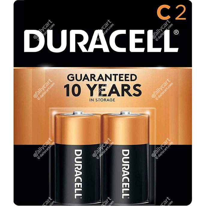 Duracell C Batteries, 2 Pack Alkaline Battery