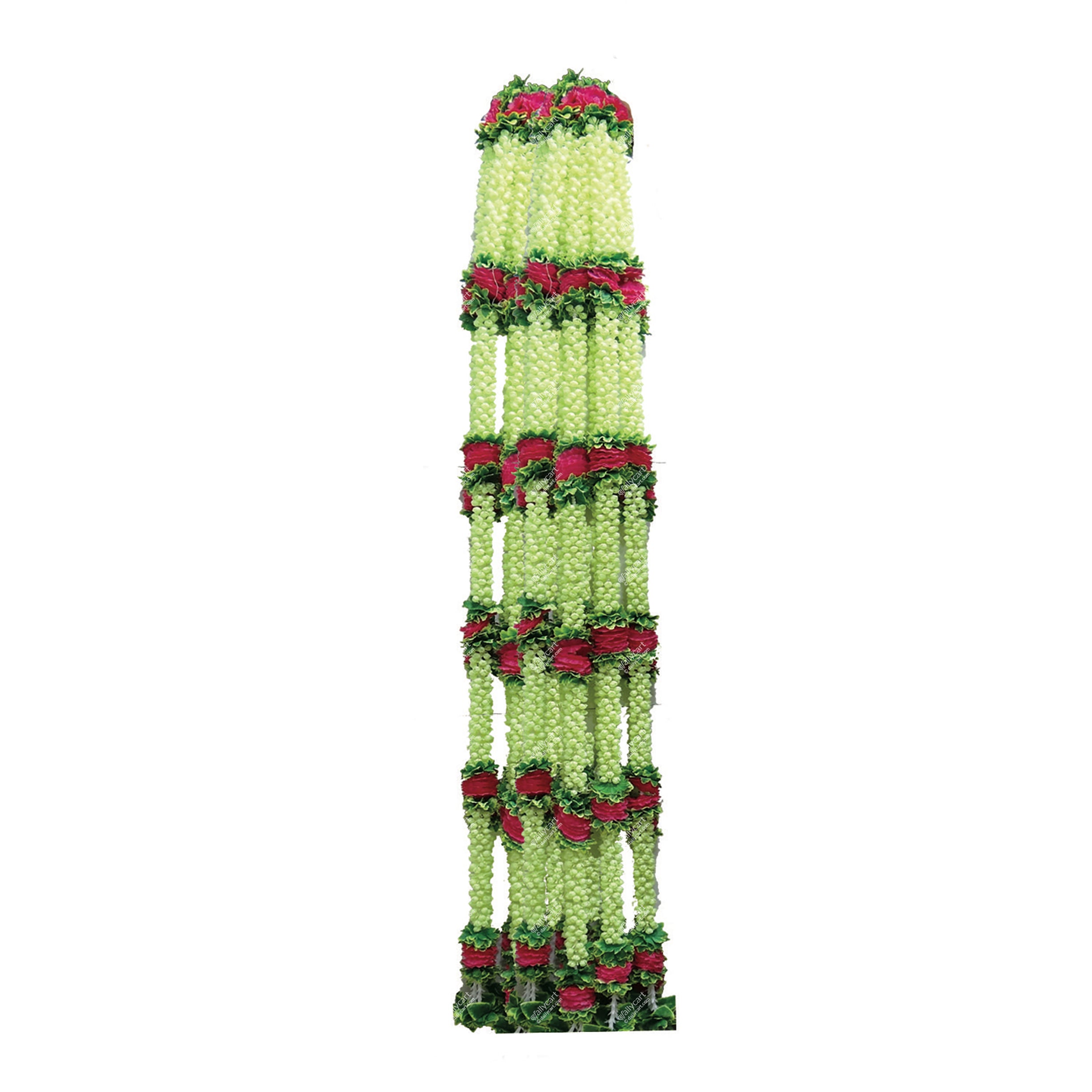 Mogra & Red Rose Flower String, 60" Inch