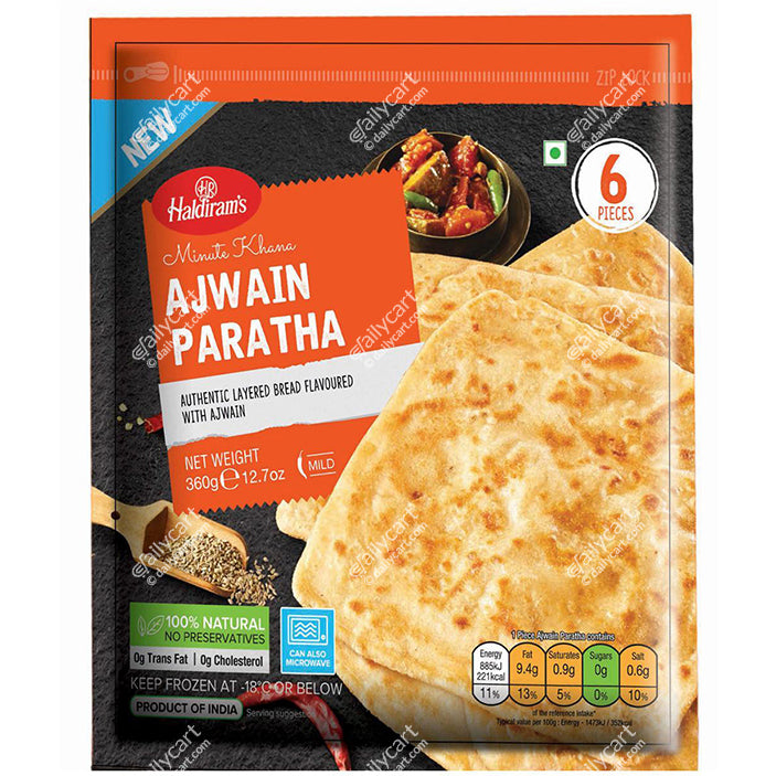 Haldiram's Ajwain Paratha, 6 Pieces, 360 g, (Frozen)