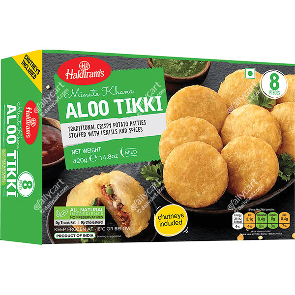 Haldiram's Aloo Tikki, 8 Pieces, 420 g, (Frozen)