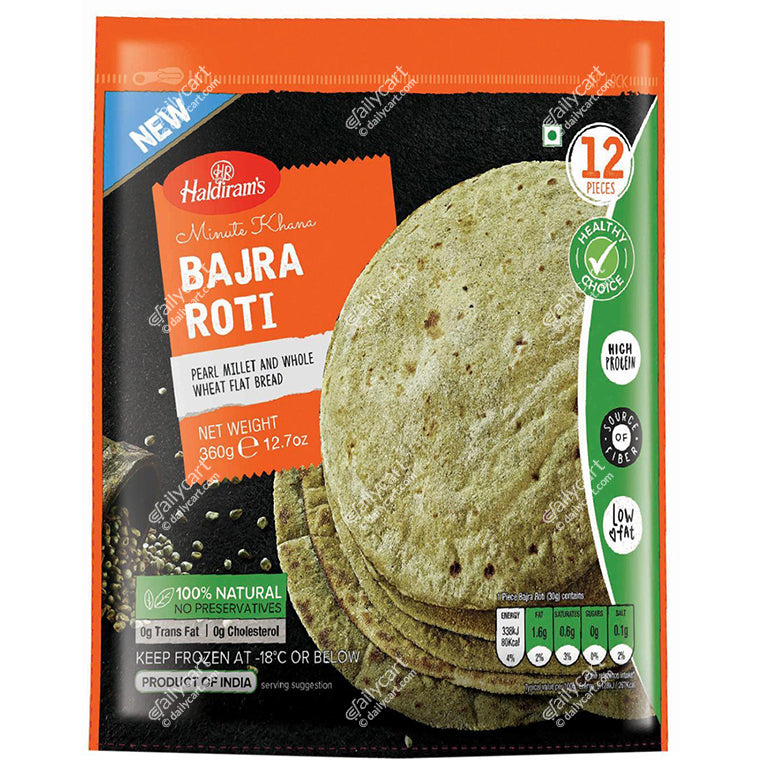 Haldiram's Bajra Roti, 12 Pieces, 360 g, (Frozen)