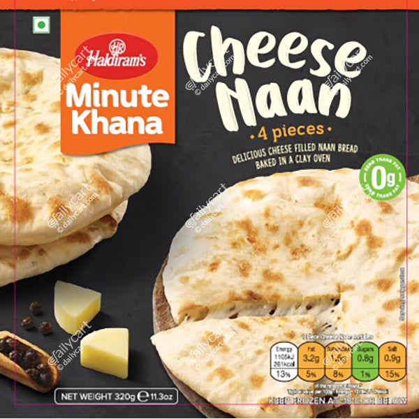 Haldiram's Cheese Naan, 4 Pieces, 320 g, (Frozen)