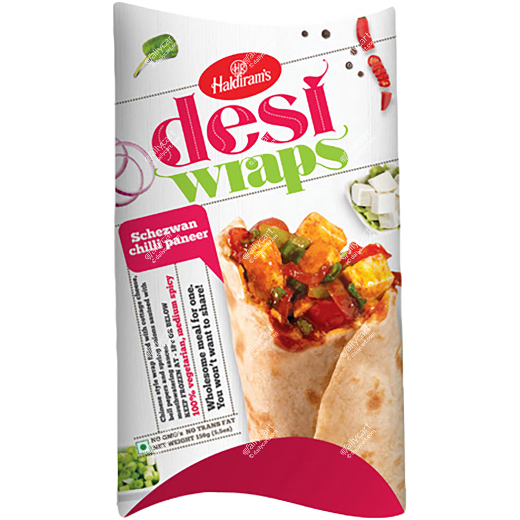 Haldiram's Desi Wraps Schezwan Chilli Panner, 156 g, (Frozen)