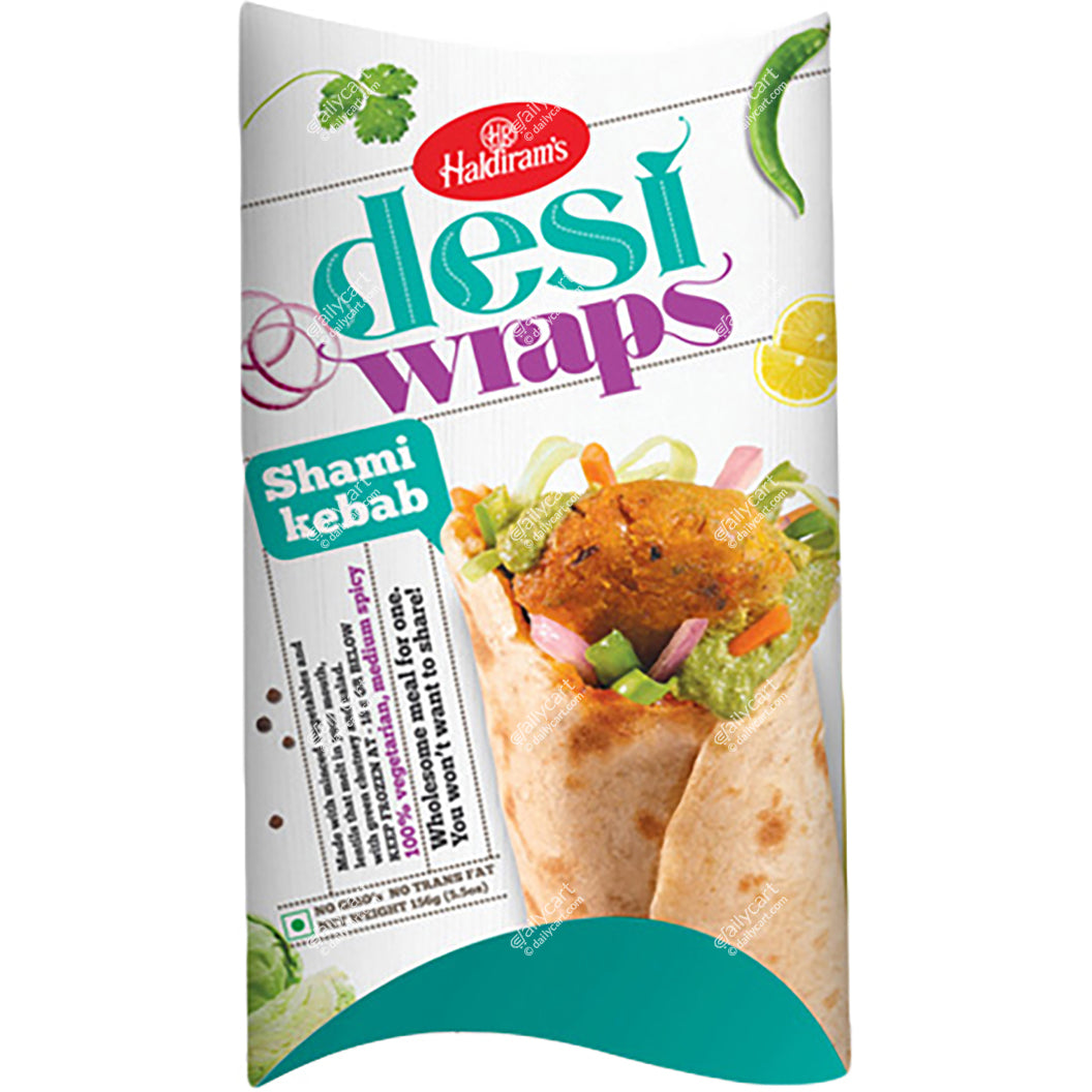 Haldiram's Desi Wraps Shami Kabab, 156 g, (Frozen)