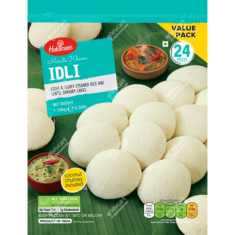 Haldiram's Idli, 24 Pieces, 1.1kg, (Frozen), (Value Pack)