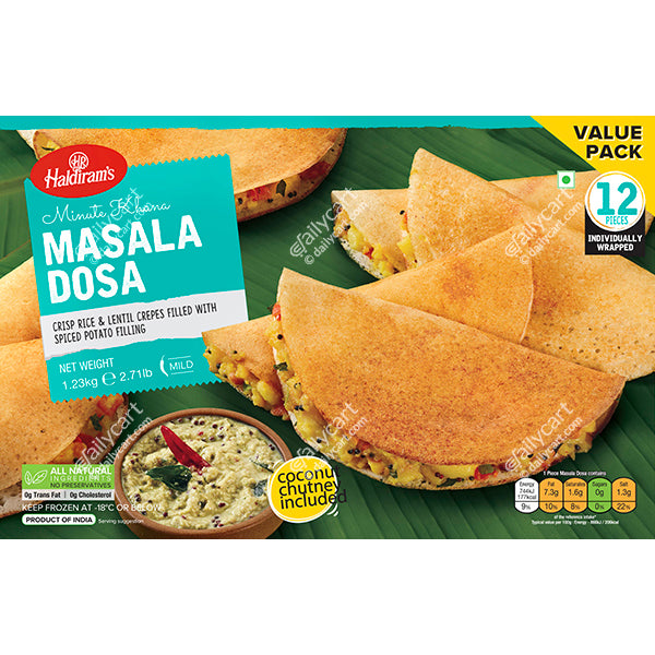 Haldiram's Masala Dosa, 12 Pieces, 1.1 kg, (Frozen), (Value Pack)