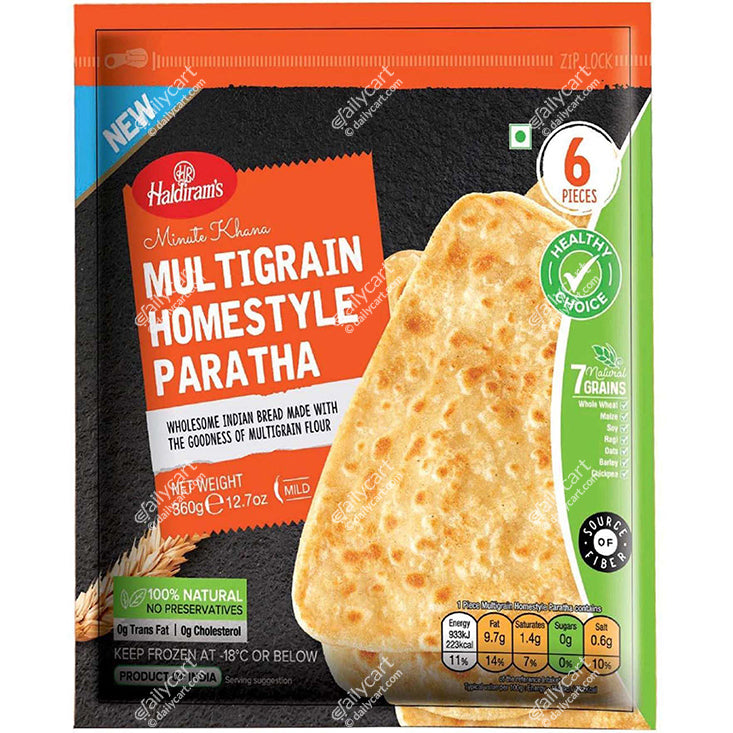 Haldiram's Multigrain Homestyle Paratha, 6 Pieces, 360 g, (Frozen)