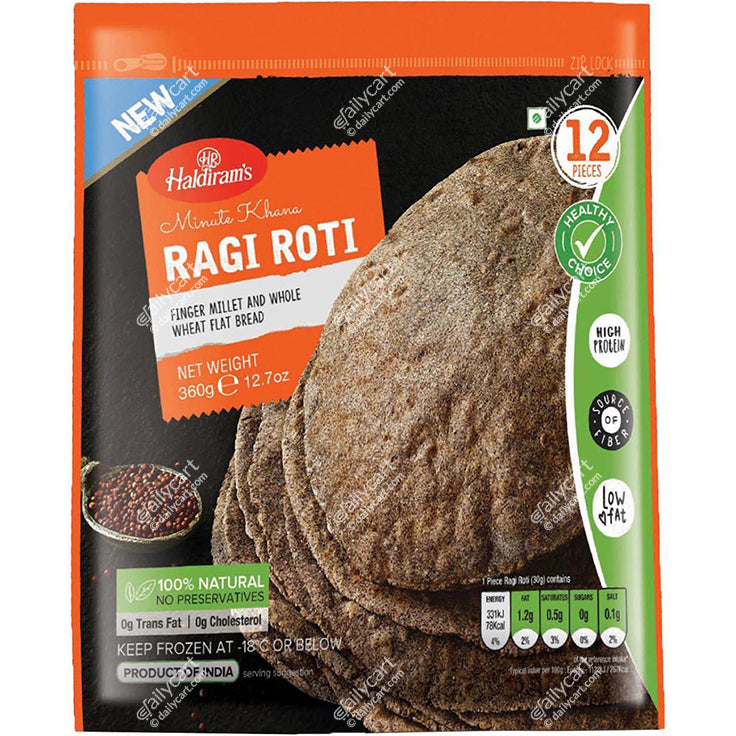 Haldiram's Ragi Roti, 12 Pieces, 360 g, (Frozen)