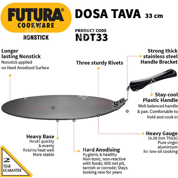 Hawkins Futura Dosa Tava Nonstick, 33 cm