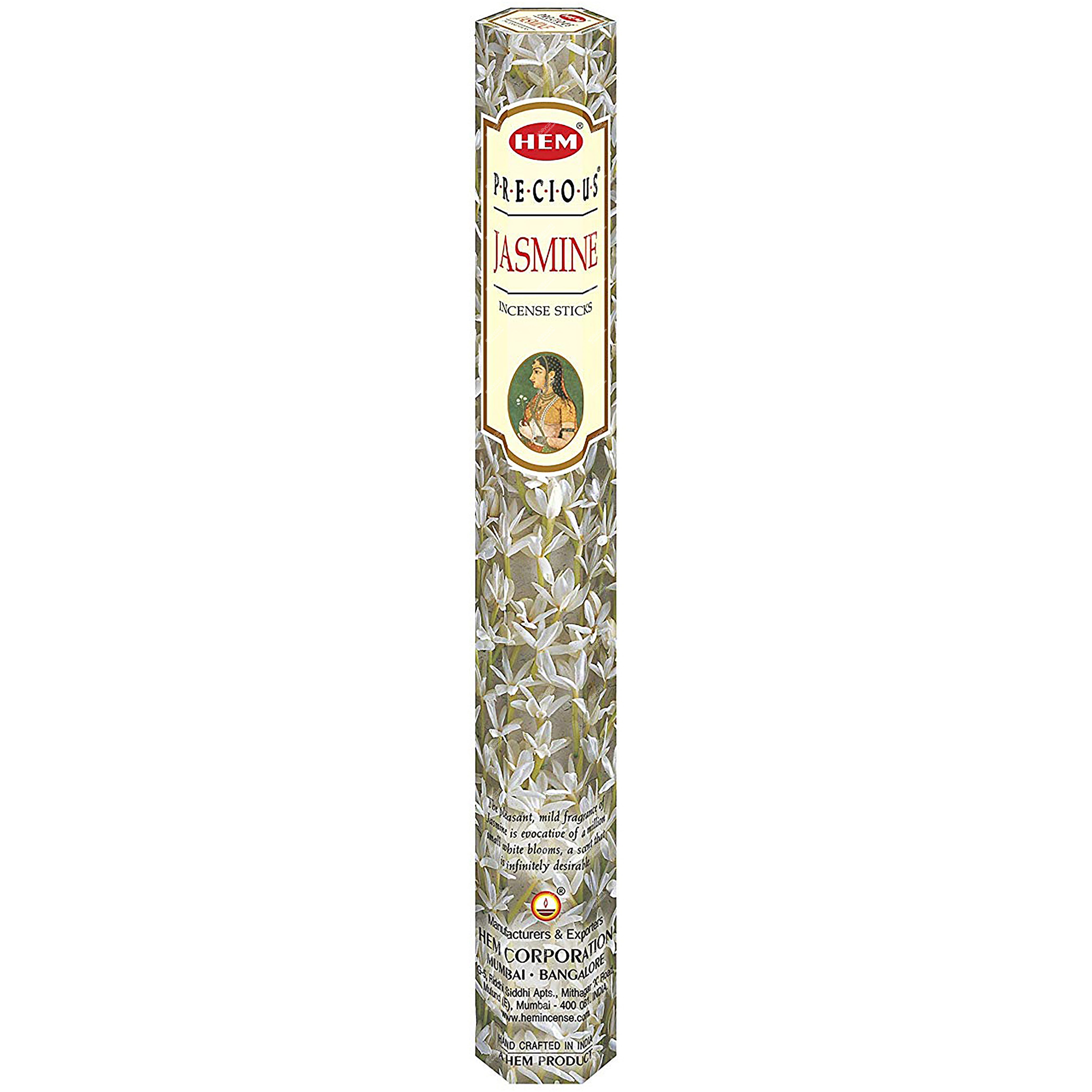 Hem Precious Jasmine Incense Sticks, 20 Sticks, 1 Tube