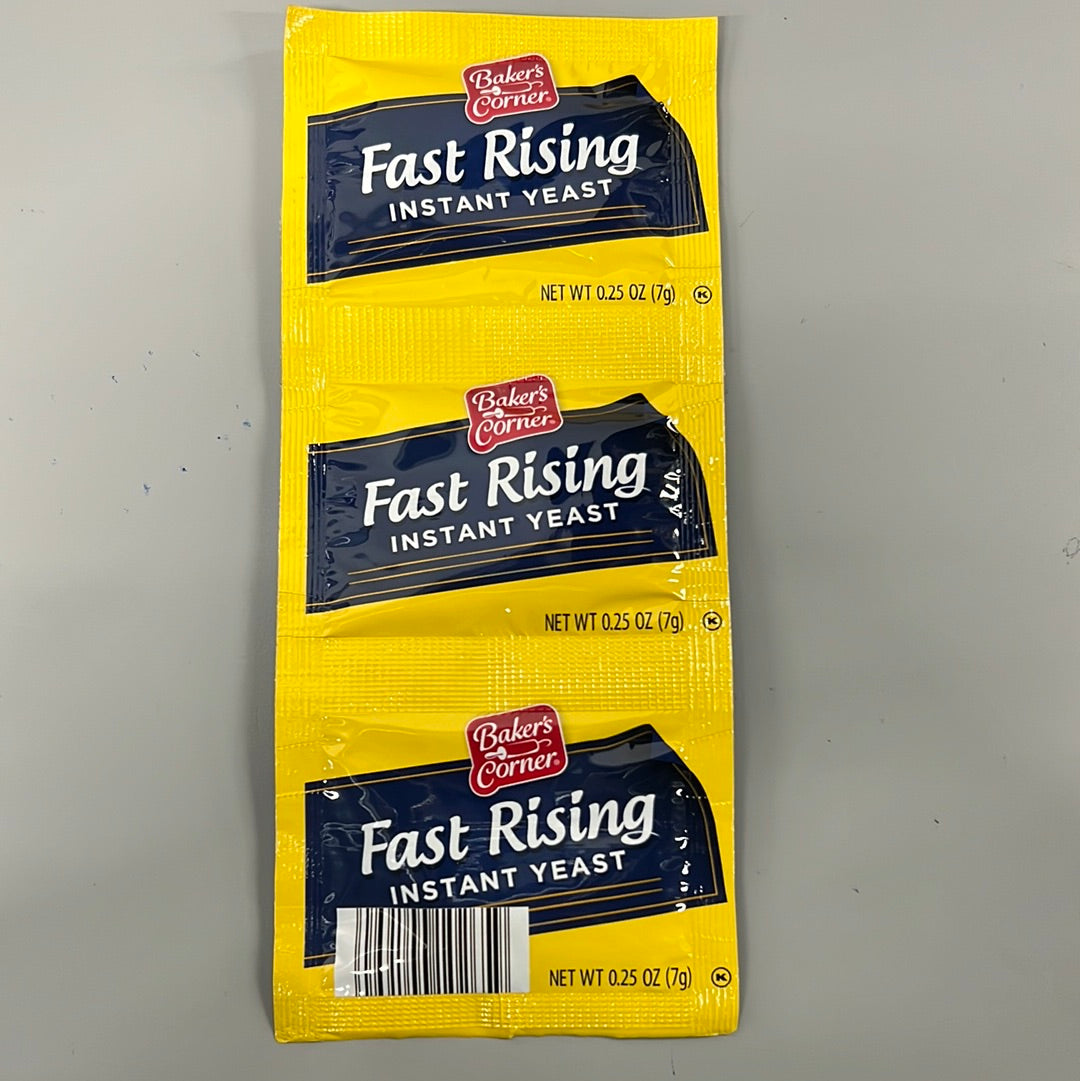Bakers Corner Instant Yeast, 3 Packs of 7 g