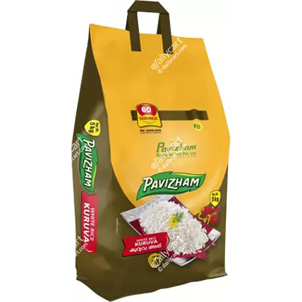 Pavizham White Kuruva Rice, 11 lb (5 kg)