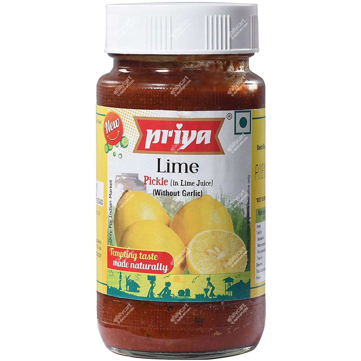 Priya Lime Pickle Without Garlic, 300 g
