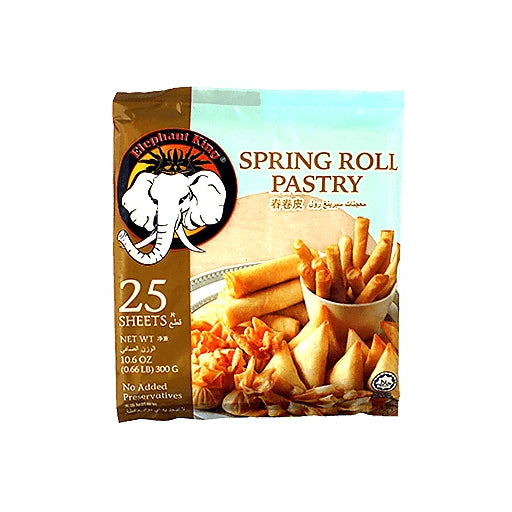 Elephant King Samosa or Spring Roll Pastry Sheets, 25 Sheets, 300 g, (